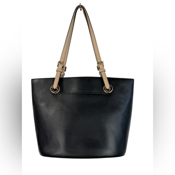 Michael Kors black & tan jetset shoulder tote bag purse. - Picture 3 of 15